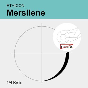 Mersilene weiß gefl. USP 4/0 45cm, 2xS24 