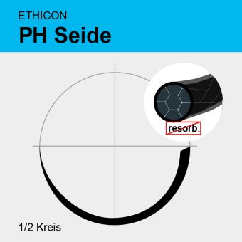 PH Seide schwarz gefl. USP 3/0 45cm, SH1 Plus 