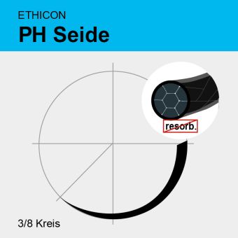 PH Seide schwarz gefl. USP 4/0 45cm, P3 