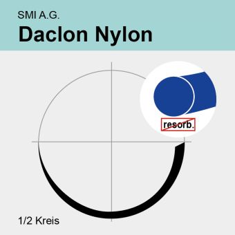 Daclon Nylon blau monof. USP 2/0 90cm, 2xHR65 