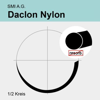 Daclon Nylon schwarz monof. USP 10/0 30cm, 2xHSP5,5mm/150µm 