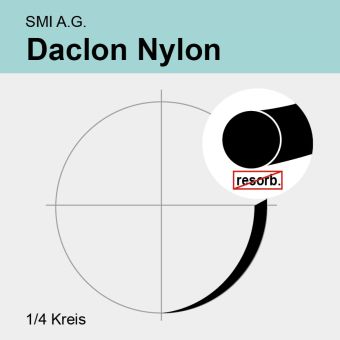 Daclon Nylon schwarz monof. USP 5/0 45cm, 2xVSP8,0mm/350µm 