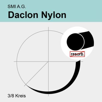 Daclon Nylon schwarz monof. USP 7/0 30cm, 2xDSP6,2mm/200µm 