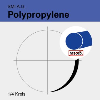 Polypropylene blau monof. USP 10/0 10cm, VSP16,0mm/150µm 