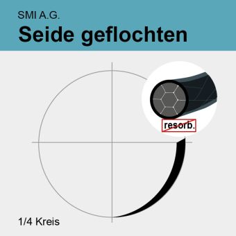 Seide schwarz gefl. USP 5/0 45cm, 2xVSP10,0mm/350µm 