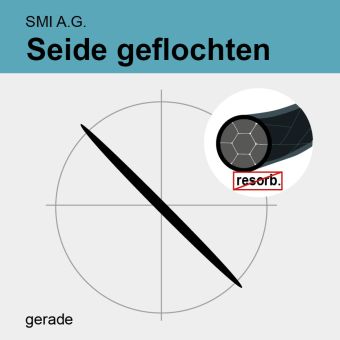 Seide schwarz gefl. USP 3/0 75cm, GS60 