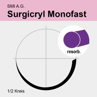 Surgicryl Monofast viol. monof. USP 1 75cm, HR26 