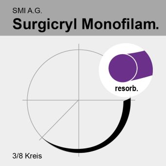 Surgicryl Monofilament PDO viol. USP 4/0 75cm, DS19 