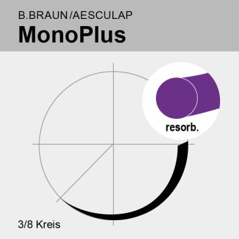 MonoPlus viol. monof. USP 5/0 70cm, 2xDR13b schw. Nadel 