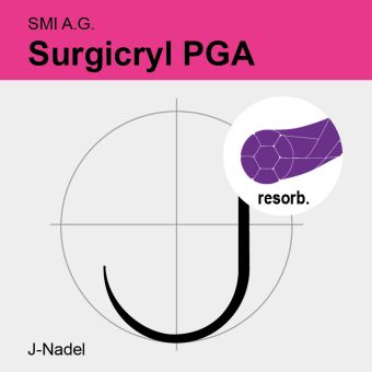 Surgicryl PGA viol. gefl. USP 1 75cm, JR40 