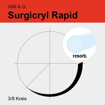 Surgicryl rapid (PGA) ungef. gefl. USP 0 75cm, DS26 