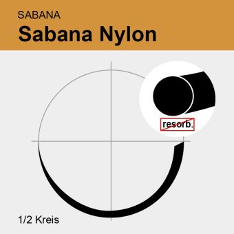 SABANA Nylon schwarz monof. USP 5/0 75cm, HS20 