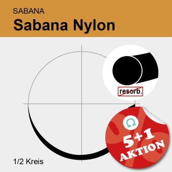 SABANA Nylon schwarz monof. USP 5/0 75cm, HS20 