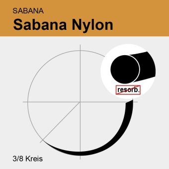 SABANA Nylon schwarz monof. USP 3/0 75cm, DS19 