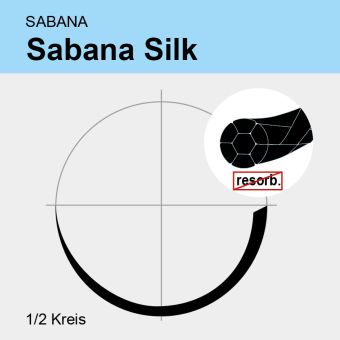 SABANA Silk schwarz gefl. USP 3/0 75cm, HS22 