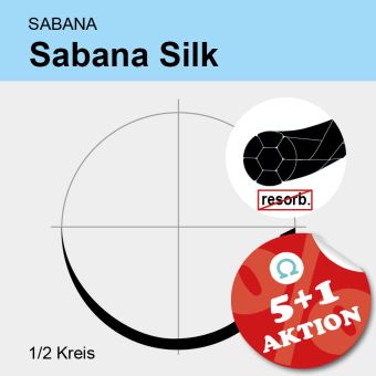 SABANA Silk schwarz gefl. USP 2/0 75cm, HS26 