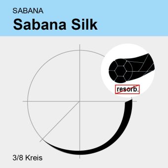 SABANA Silk schwarz gefl. USP 4/0 75cm, DS19 