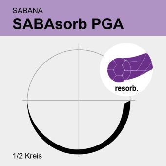 SABAsorb viol. gefl. USP 5/0 45cm, HR13 