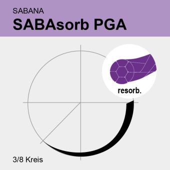 SABAsorb viol. gefl. USP 5/0 45cm, DS18 