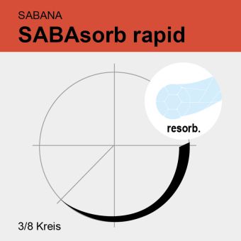 SABAsorb rapid ungef. gefl. USP 5/0 45cm, DS13 