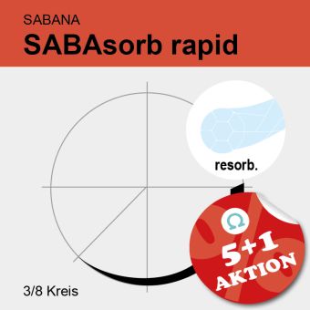 SABAsorb rapid ungef. gefl. USP 3/0 45cm, DS19 