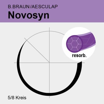 Novosyn viol. gefl. USP 0 90cm, 2xFR36 