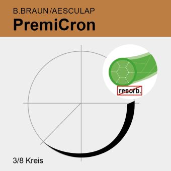 PremiCron grün gefl. USP 3/0 75cm, 2xDRC18 