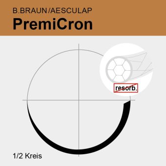 PremiCron weiß gefl. Pledgets USP 2/0 90cm, 2xHR26 