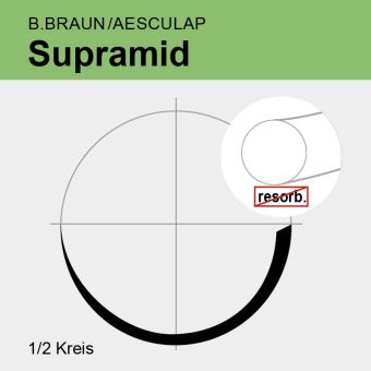 Supramid weiß pseudomonof. USP 3/0 45cm, HS21 