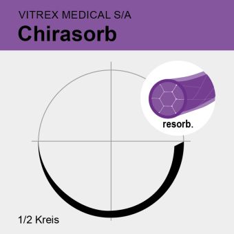 Chirasorb viol. braid. USP 2/0 90cm, HR40 