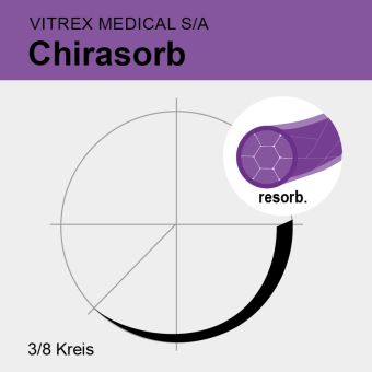 Chirasorb rapid viol. braid. USP 8/0 45cm, 2xDLZ6,4mm/200µm 