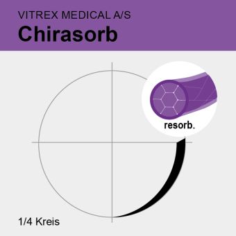 Chirasorb viol. braid. USP 6/0 45cm, 2xVLZ8,0mm/350µm 