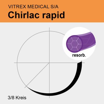 Chirlac rapid viol. braid. USP 3/0 75cm, DS25 