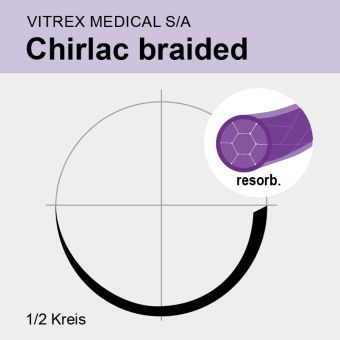 Chirlac viol. braid. USP 3/0 75cm, HRX22 