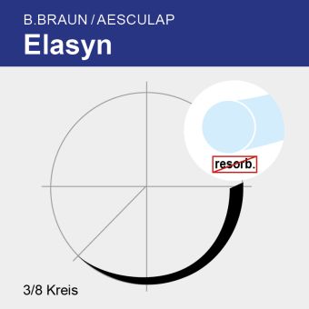 Elasyn ungef. monof. USP 5/0 75cm, DS16 