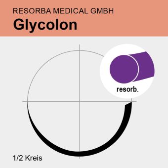 Glycolon viol. monof. USP 5/0 70cm, 2xHR17 