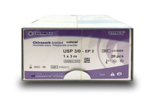 Chirasorb undyed braid. USP 3/0 3m 