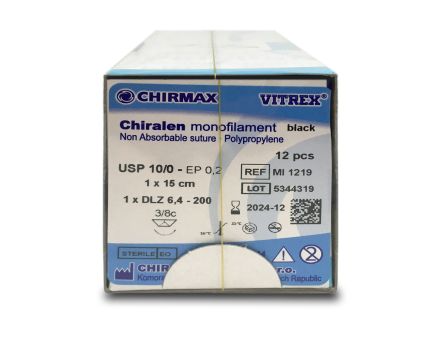 Chiralen black monof. USP 10/0 15cm, DLZ6,4mm/200µm 