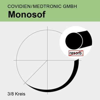 Monosof schwarz monof. USP 9/0 13cm, MV-135-4 