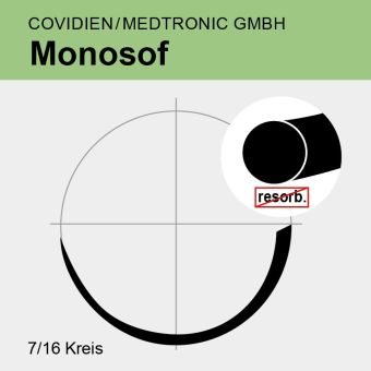 Monosof schwarz monof. USP 10/0 20cm, SE-160-6 