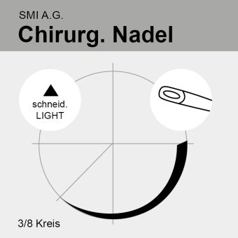 Chir. Nadel 3/8 Kreis schneidend DS 90mm LIGHT N°00, Öhr 