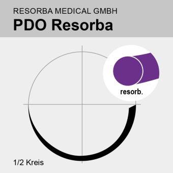 PDO Resorba viol. monof. USP 4/0 70cm, HR12 