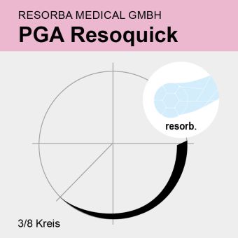 PGA resoquick ungef. gefl. USP 3/0 45cm, DSM24 