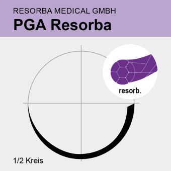PGA Resorba viol. gefl. USP 2/0 90cm, HRS27 
