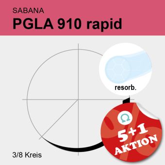 SABANA PGLA 910 rapid ungef. gefl. USP 3/0 75cm, DS19 