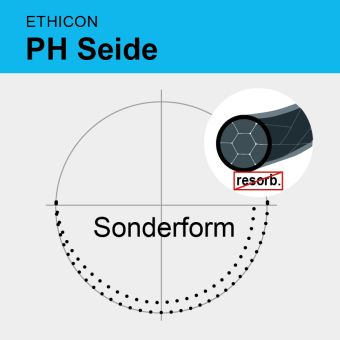 PH Seide schwarz gefl. USP 3/0 45cm, DA schwarze Nadel 