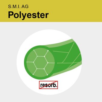 Polyester grün gefl. USP 3/0 1,5m 