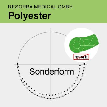 Polyester grün gefl. USP 4/0 45cm, ART25 