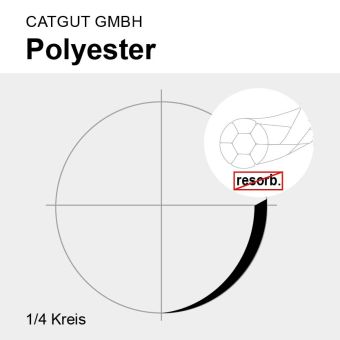 Polyester weiss gefl. USP 4/0 45cm, 2xVLM43-8 