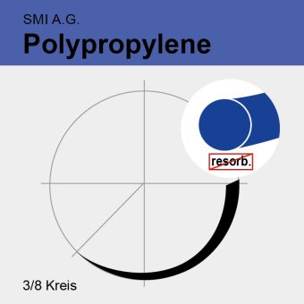 Polypropylene blau monof. USP 6/0 45cm, DS12 